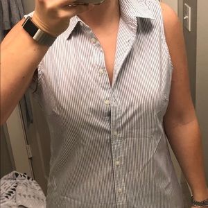 NWT Banana republic sleeveless striped button down